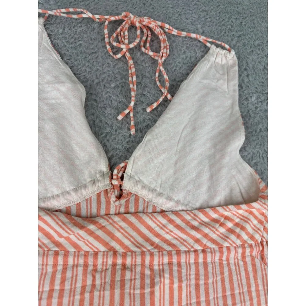 J.Crew Womens Melon Striped Halter Top NWT Size S 60% Cotton 40% Modal Elastic W - Picture 7 of 15